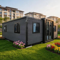 Maison conteneur pliable préfabriquée, structure en acier modulaire, 2 chambres, petite maison moderne pour parc, jardin, cour arrière