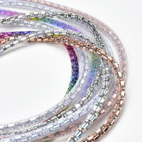 Cordon de Tube souple en strass de 6Mm, pour bricolage, vêtements, chaussures, verre rond Rectangle Dense, meilleures ventes, garnitures de cordes