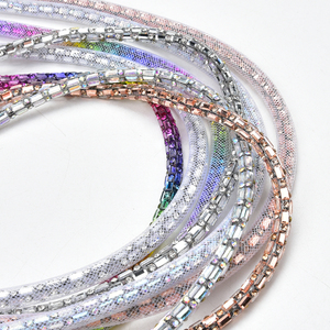 Cuerda de tubo suave de diamantes de imitación para zapatos, cuerda de 6Mm con purpurina, rectangular, denso, redondo, de cristal, superventas - Product Image 4