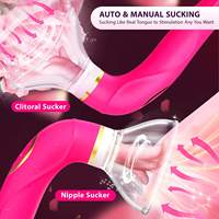 Vagina-Saugdildo Vibrator Sexspielzeug für Frauen Zungen-Leck-Klitoris-Stimulator Brustwarzen-Saug-Vibrator Masturbator Massagegerät