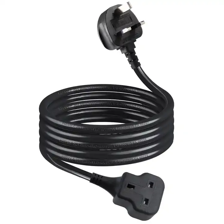 Kabel ekstensi industri kabel listrik karet laki-laki ke perempuan BS-1363 250v 7A 10A 15A