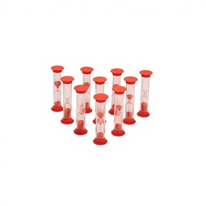 Minuteur sablier pour enfants, design moderne, 1/3/5 minutes, en ABS, verre et tubes PVC, fait main, écologique et durable - Product Image 3