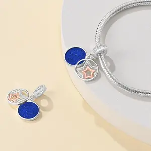 Colgante de Aleación Premium con Diseño de Flor de Circonio y Luna Espacial, Abalorio Encantador para Mujer, Regalo Festivo de Lujo Ligero - Product Image 4