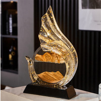 Sculpture moderne en résine avec sable mouvant, tableau dynamique de paysage, sablier, ornement de table pour décoration de bureau, salon, cadeau