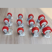 Roulettes en PVC de 1,5, 2 et 2,5 pouces avec système de verrouillage pour armoire mobile, chariot utilitaire