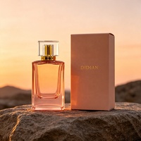 Flacons de parfum vides 50ml 100ml, flacon de parfum carré plat avec pulvérisateur à pompe, boîte d'emballage