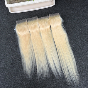 ผมแท้บราซิล 100% แบบตรง 613  ขนาด 12-22 นิ้ว สีบลอนด์  แบบ HD Lace Closure 4x4 จากโรงงานโดยตรง - Product Image 3
