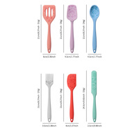 Ensemble d'ustensiles de cuisine en silicone de qualité supérieure, 6 pièces, spatule à fentes, spatule à crème, cuillère - Résistant à la chaleur, passe au lave-vaisselle