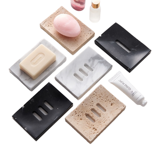 Moderna <span class=keywords><strong>Portasapone</strong></span> Rettangolare in Marmo Naturale con Design Impermeabile e Superficie Liscia per <span class=keywords><strong>Lavabo</strong></span> e Organizzazione su Scrivania - Product Image 1