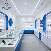 Exhibidor Moderno para Tienda de Teléfonos: Estante con Ganchos para Accesorios de Celulares y Relojes Inteligentes