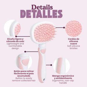 Pettine da massaggio semplice in morbido silicone per cani domestici, rosa, blu, verde, grigio, 19,5 cm x 9,2 cm - Product Image 5