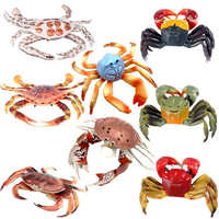Modèle de créature marine simulée en PVC rigide, Ornement de crabe, Modèle d'animal marin transfrontalier pour la cognition, Crabes grimpants à poils