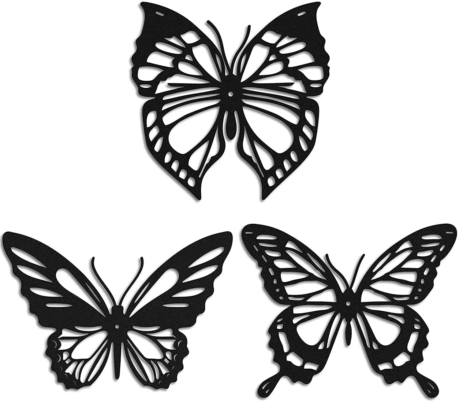 Metal Wall Decor Black Butterfly Metal Wall Art Hanging Wall Decor for Modern Farmhouse Rustic Easter Decorative Animal 1.2mm