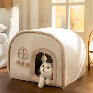 Luxury Modern Pet Villa House Nest for <b>Dogs</b> Cats & Rabbits with Plush PP Cotton Filling Anti-Slip Eco-Friendly Design Pet <b>Bed</b> - Product Image 5