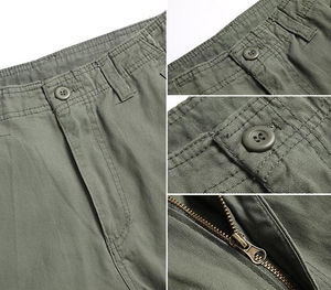 กางเกงเอี๊ยมผู้ชายแฟชั่นใหม่ ผ้าฝ้าย ทรงตรง ซิปหน้า เอวกลาง จีบด้านหน้า กระเป๋าหลายช่อง ไซส์ใหญ่ ทรงหลวม สไตล์ลำลอง ใส่ทำงานได้ - Product Image 5