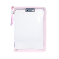Portafolio A4 Impermeable con Cierre, Carpeta de Archivo Transparente de PP, Carpeta de Documentos con Clip, Logotipo Personalizado