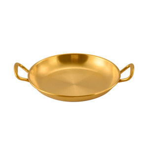 Stainless Steel Snack Plate 304 Round With Handles For Hotel Coffee <b>Tea</b> Serving <b>Trays</b> - Product Image 3