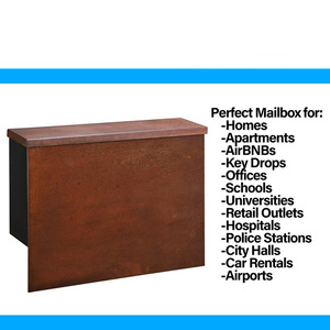 Buzón de Correo Metálico JH-Mech, Buzón de Pared con Cerradura, Diseño Rústico Moderno Vintage, Buzones de Acero Corten para Exteriores - Product Image 3