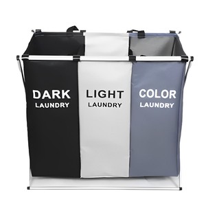Panier à linge en tissu Oxford, imperméable et pliable, avec 3 compartiments – Vente chaude - Product Image 1