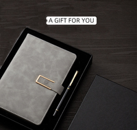 Cadeau de fête des pères journal d'entreprise de luxe personnalisé cahier en cuir ensemble promotionnel et d'affaires avec boîte et stylo pour hommes femmes