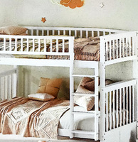 Lit superposé en bois pour enfants multifonctionnel blanc triple 190X90cm pour adolescents