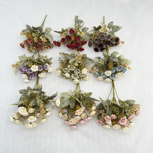 25 Tenedor 15 cabeza pequeña <span class=keywords><strong>Rosa</strong></span> seda de alta calidad Mini ramo de flores borde horneado tamaño pequeño-para graduación de boda - Product Image 6