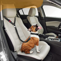 Ceinture de sécurité 2-en-1 pour chien, laisse de voiture réglable, laisse élastique pour animaux de compagnie, attache de sécurité pour voyage, fixe au repose-tête, robuste, en nylon OEM