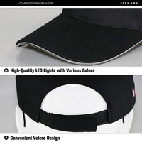 Gorra de Béisbol de 6 Paneles con Luces LED Intermitentes, Unisex, para Fiestas, Talla Ajustable, 100% Lona de Algodón, Ideal para Festivales, Bailes y Eventos