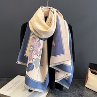 Écharpe longue vintage à motifs floraux 185 cm en fausse cachemire (polyester) épaissie, cadeau d'hiver luxueux pour homme, rehausse le style
