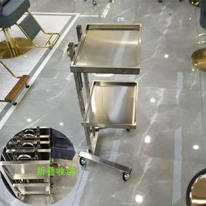 รถเข็นอุปกรณ์ทำผมเคลื่อนที่คุณภาพสูง ทำจากสแตนเลส สำหรับร้านเสริมสวย - Product Image 6