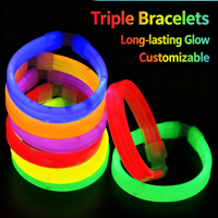 Bracelets lumineux néon pour fêtes, bracelets en silicone qui brillent dans le noir, bracelets LED transparents, bracelets lumineux