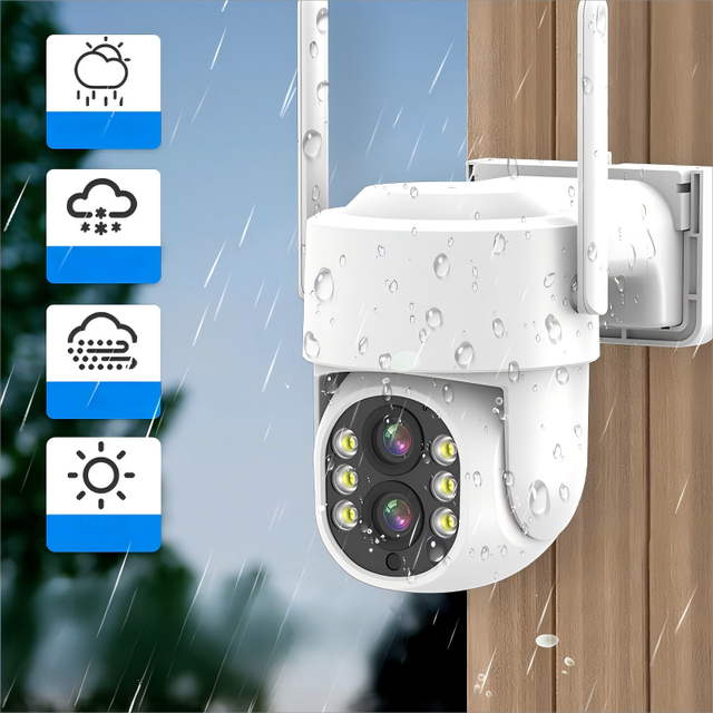 Hot Model 3MP PTZ Color Night Vision 2.4Ghz/5Ghz Dual Band WiFi CCTV IP Bullet Wireless Smart Camera with Memory Card & Cloud