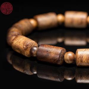 Bracelet en perles de bambou d'agarwood naturel 8 mm pour hommes, bois riche en huile, parfum intense, bijoux faits à la main - Product Image 3