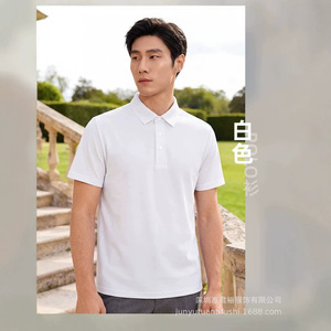 Polo en soie de mûrier pour homme, couleur unie, coupe ample, tenue décontractée professionnelle, SMLXL2XL3XL4XL5XL - Product Image 4