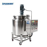 Cuve de mélange industrielle 500L à double enveloppe, chauffage électrique par moteur AC, agitateur à pales à vitesse variable, SUS304, sanitaire GMP