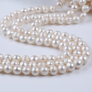 Chaîne de perles d'eau douce naturelles 2-3-4-5-5-6-7-8-9-10-11-12-13mm Perles percées en fil blanc Perles de coquille lâches Forme de pomme de terre - Product Image 2