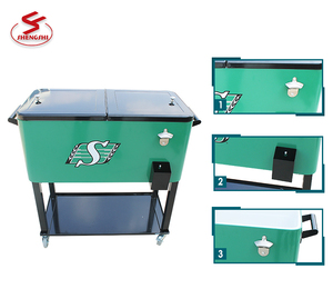 Dispositivo di raffreddamento del vagone all'aperto 80 Quart Party Rolling Cart <span class=keywords><strong>Mobile</strong></span> Ice Chest Ice Cooler Box per campeggio Picnic Beach - Product Image 5