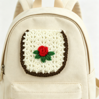 En gros, Applique florale 3D en crochet pur fait main, broderie de rose stéréoscopique, écologique, style Cottage Core, pour chapeaux et robes
