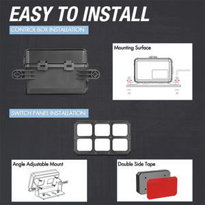 6 interruptores Headliner Mount Fondo verde Sistema de relé de luz Panel de interruptores 12V - Product Image 5