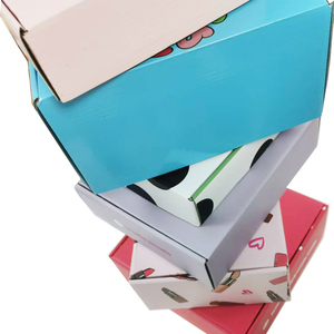 Caja de regalo plegable de cartón corrugado con estampado personalizado, embalaje postal colorido, envío para ropa interior, calcetines, manejo en relieve - Product Image 5