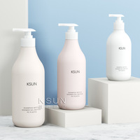 Usine de bouteilles en plastique 300ml 500ml Bouteille de distributeur de shampoing en HDPE à toucher doux de luxe