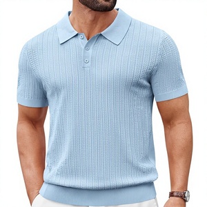 Camicia da Golf da <span class=keywords><strong>Uomo</strong></span> Casual a Maniche Corte con Colletto e Bottoni, Tinta Unita, Vestibilità Slim, Testurizzata, 100% Viscosa Anti-pilling - Vendita all'Ingrosso - Product Image 2
