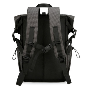 Sports Outdoor Hiking Cycling <b>Backpack</b> Folding Roll Top Shoulder Bag Men's Functional Travel College Student <b>School</b> Bag - Product Image 3