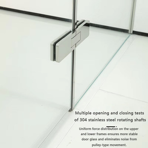 <span class=keywords><strong>Doccia</strong></span> Moderna Personalizzabile con Telaio in Metallo Cromato/Nero/Grigio, Vetro Temperato Spesso 10mm in Acciaio Inox, Separazione Zona Asciutta/Bagnata - Product Image 2