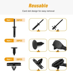 Auto Fastener <b>Push</b> <b>Pin</b> Clip 18mm Diameter 20mm Length 7.5mm Hole For Car Fender Bumper Trunk Repair Replacement - Product Image 5