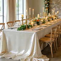 Nappe Rectangulaire Moderne pour Salle de Réunion, Blanche Satinée, Résistante à la Chaleur, Luxe Léger, Haut de Gamme, pour Bureau, Anniversaire, Dessert