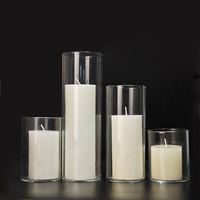 Supplier Pabrik Grosir Silinder Kaca Borosilikat Transparan Tahan Panas untuk Tempat Lilin Dekoratif