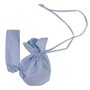 Paraguas Plegable Azul a Cuadros con Bolsa Cruzada - Protección Solar Portátil para Mujer - Product Image 3