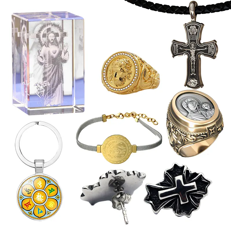 Jesus Shell Tôn Giáo Nghệ Thuật Mặt Dây Chuyền Tôn Giáo Sterling Silver Đầy Màu Sắc Charm Vàng Trích Dẫn Christian Jewelry Gift Set Cho Phụ Nữ Người Đàn Ông