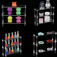 Étagère de présentation en acrylique transparente sur mesure de 30 cm de large à 3 niveaux pour flacon de parfum, comptoir de boutique, présentoir en acrylique détachable